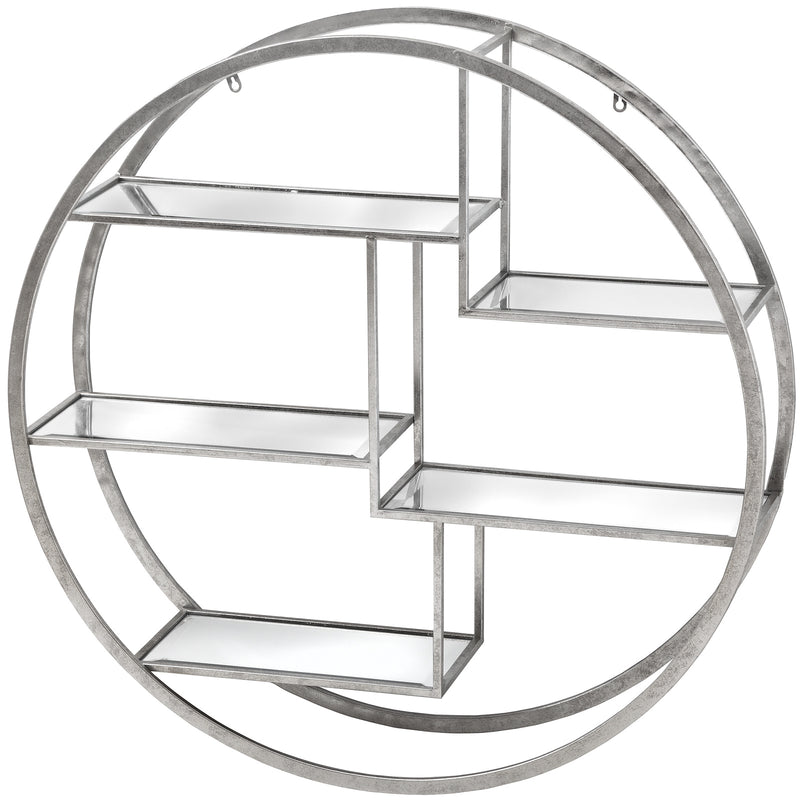 Large Circular Silver Wall Hanging Multi Shelf – image 2
