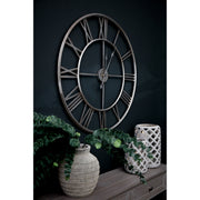 Large Silver Foil Skeleton Wall Clock – image 5