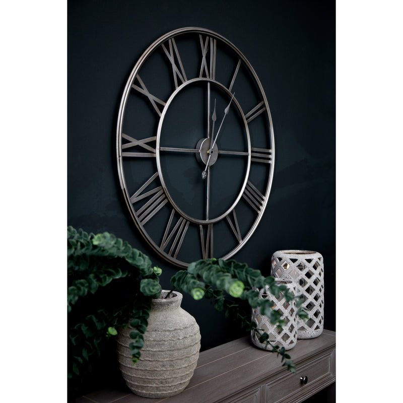 Large Silver Foil Skeleton Wall Clock – image 5
