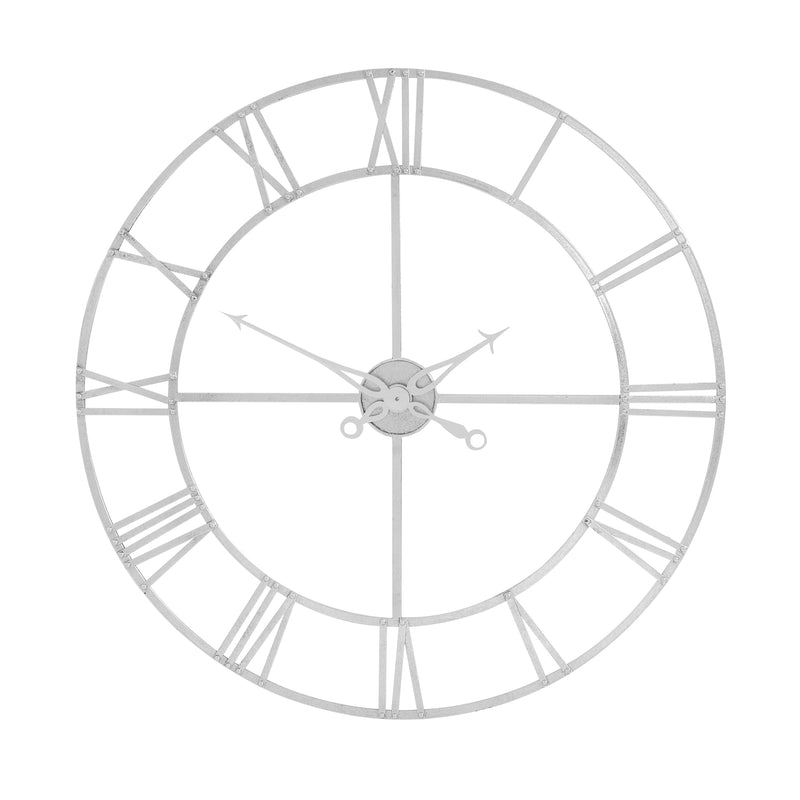 Large Silver Foil Skeleton Wall Clock – image 1
