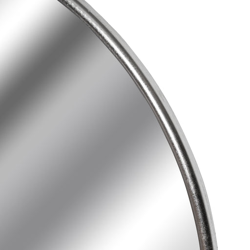 Silver Foil Large Circular Metal Wall Mirror – image 2