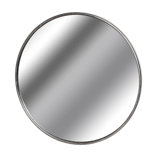 Silver Foil Large Circular Metal Wall Mirror – image 1