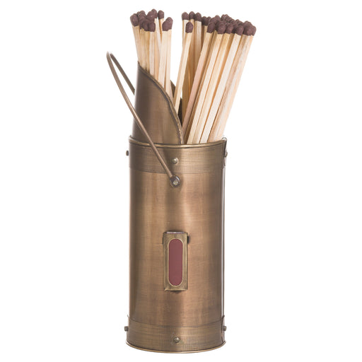 Antique Bronze Matchstick Holder With 60 Matches – image 2