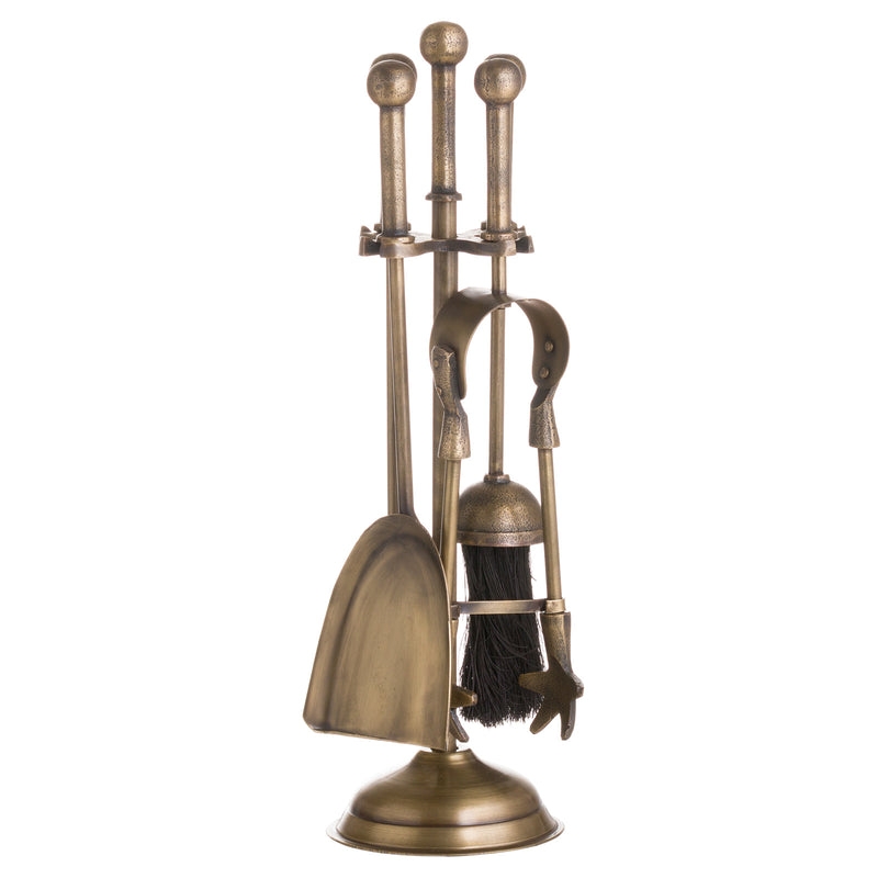 Ball Topped Companion Set In Antique Brass – image 3