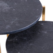 Set Of 2 Gold And Black Marble Tables – image 3