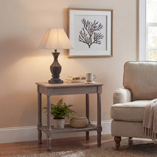 Incia Fluted Wooden Table Lamp – image 1