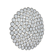 Large Round Convex Antiqued Silver Multi Mirror – image 1