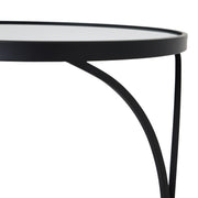 Concaved Set Of Two Black Mirrored Side Tables – image 4