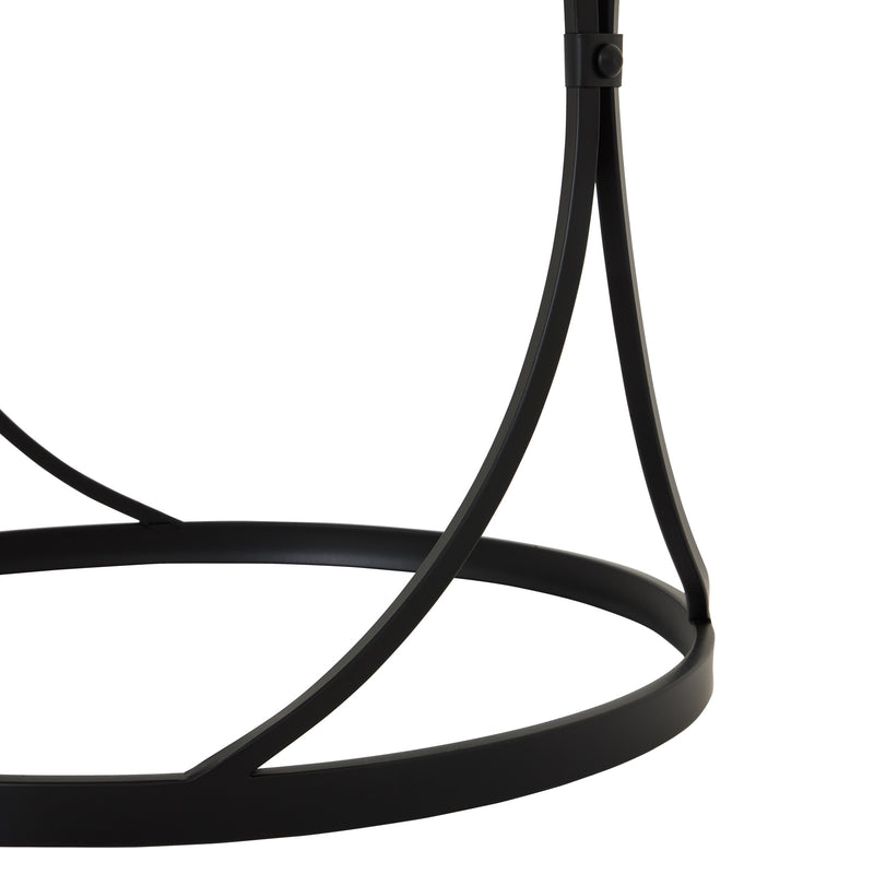 Concaved Set Of Two Black Mirrored Side Tables – image 5