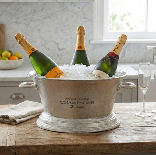 Large Antique Pewter Champagne Cooler – image 1