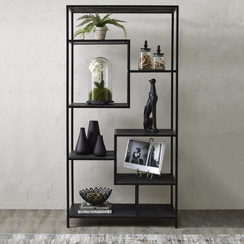 Large Black Multi Shelf Unit – image 1