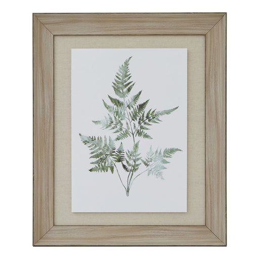 Watercolour Bracken Fern In Washed Wood Frame – image 1