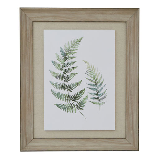 Watercolour Fern Duo In Washed Wood Frame – image 1