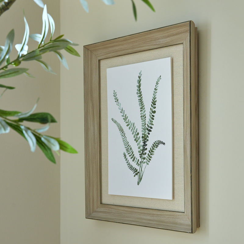 Watercolour Delicate Fern In Washed Wood Frame – image 4