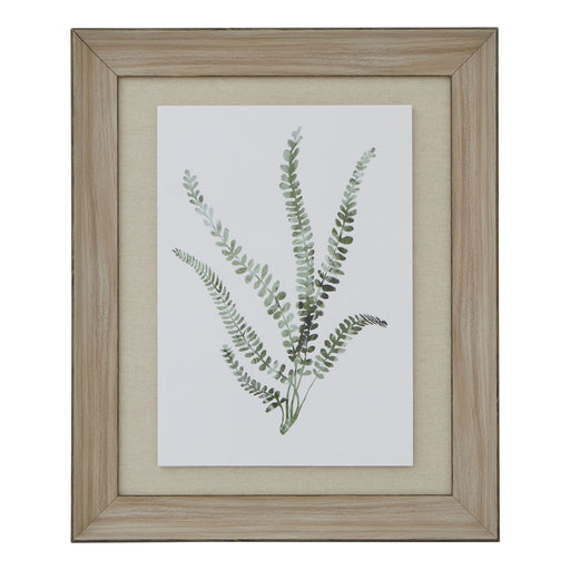Watercolour Delicate Fern In Washed Wood Frame – image 1