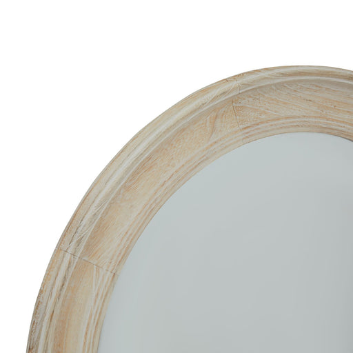Washed Wood Round Framed Mirror – image 2