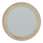 Washed Wood Round Framed Mirror – image 1