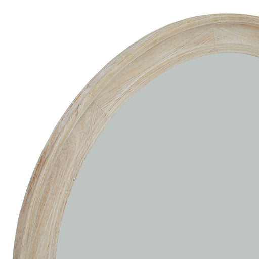 Washed Wood Round Framed Large Mirror – image 2