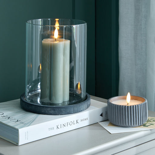 Amalfi Grey Large Hurricane Lantern – image 1