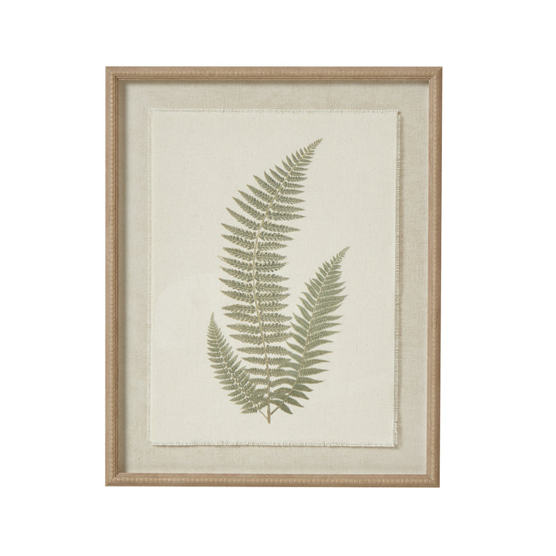 Fern Art On Texture-Torn Paper With Beaded Frame – image 2