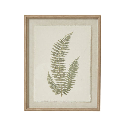 Fern Art On Texture-Torn Paper With Beaded Frame – image 2