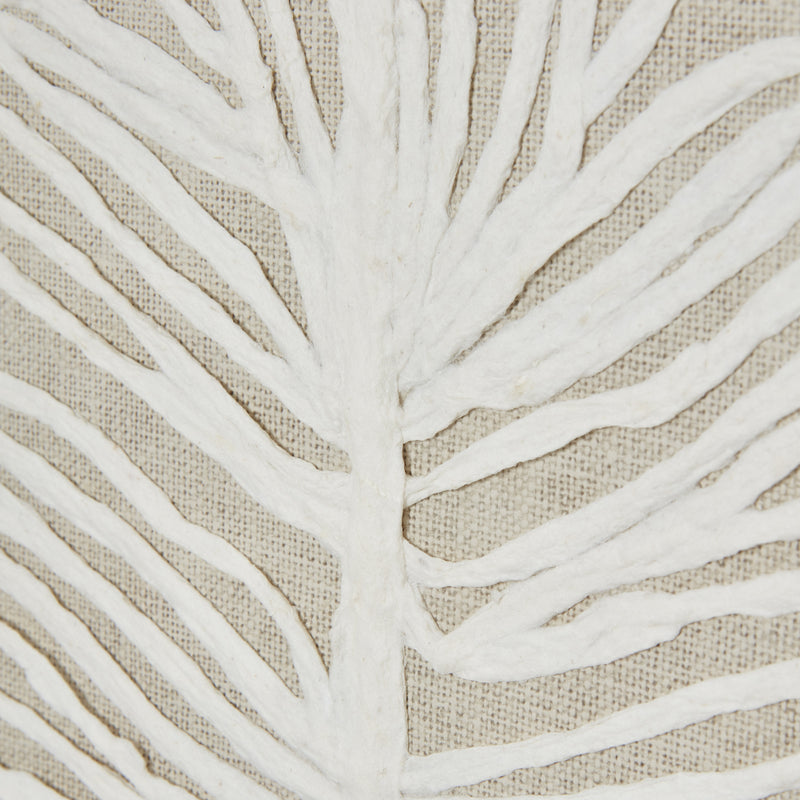 Large Plume White Feather Art Mounted In Beaded Frame – image 4