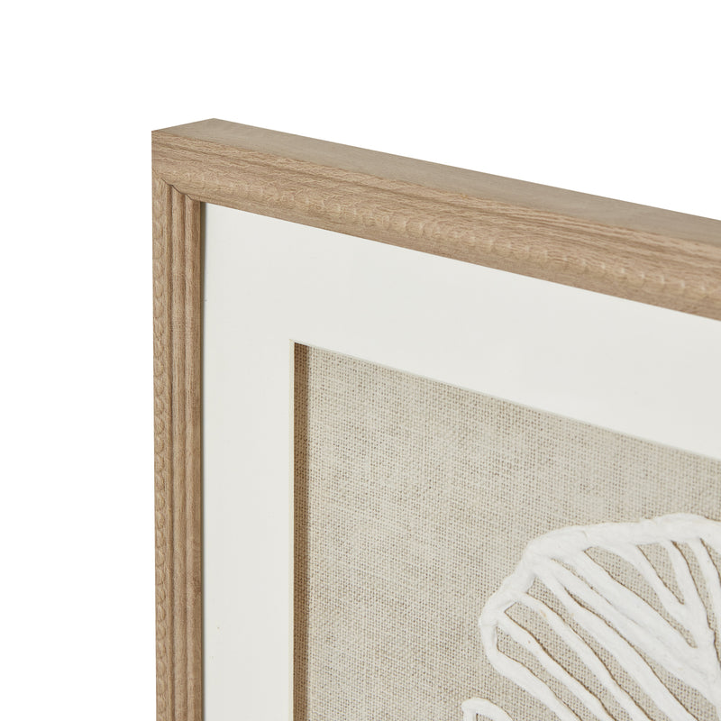 Large Plume White Feather Art Mounted In Beaded Frame – image 5