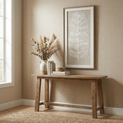 Large Plume White Feather Art Mounted In Beaded Frame – image 1