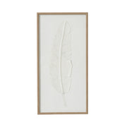 Large Quill White Feather Art Mounted In Beaded Frame – image 2
