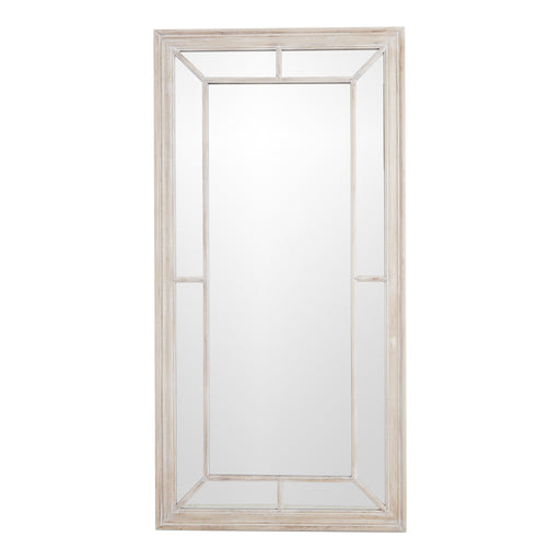 Large Washed Wood Framed Window Mirror – image 1