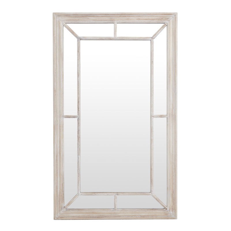 Washed Wood Framed Window Mirror – image 1