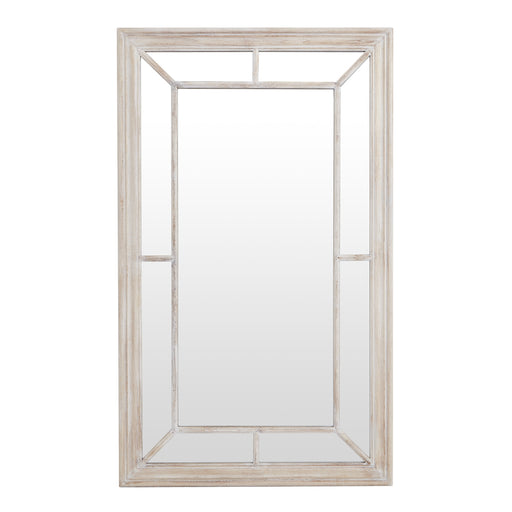 Washed Wood Framed Window Mirror – image 1