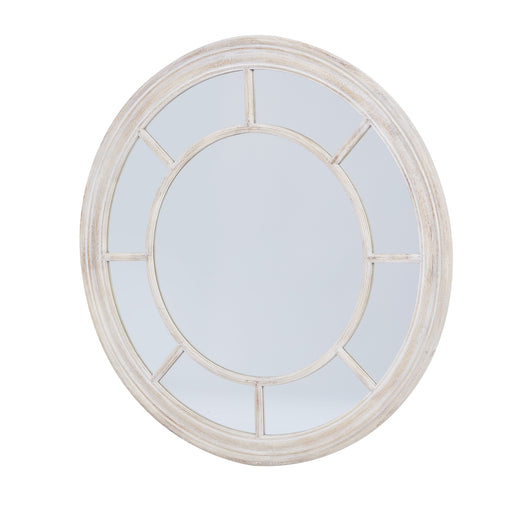 Washed Wood Framed Round Mirror – image 2
