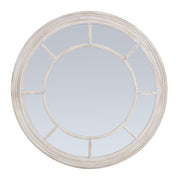 Washed Wood Framed Round Mirror – image 1