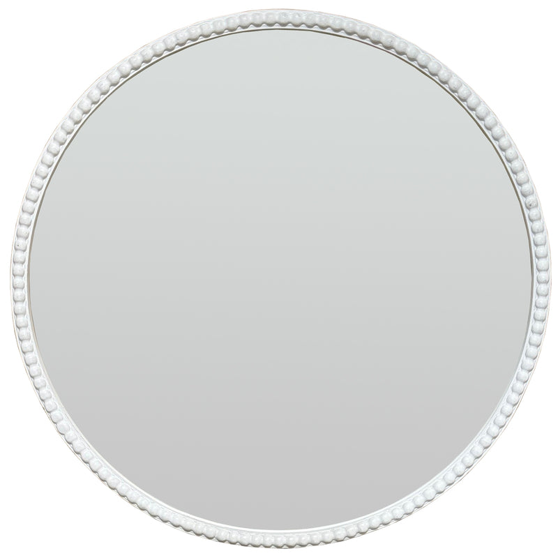 Washed Wood Framed Beaded Mirror – image 1