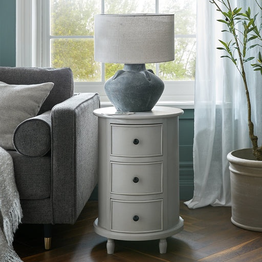The Camden Collection 3 Drawer Round Side Table – image 1
