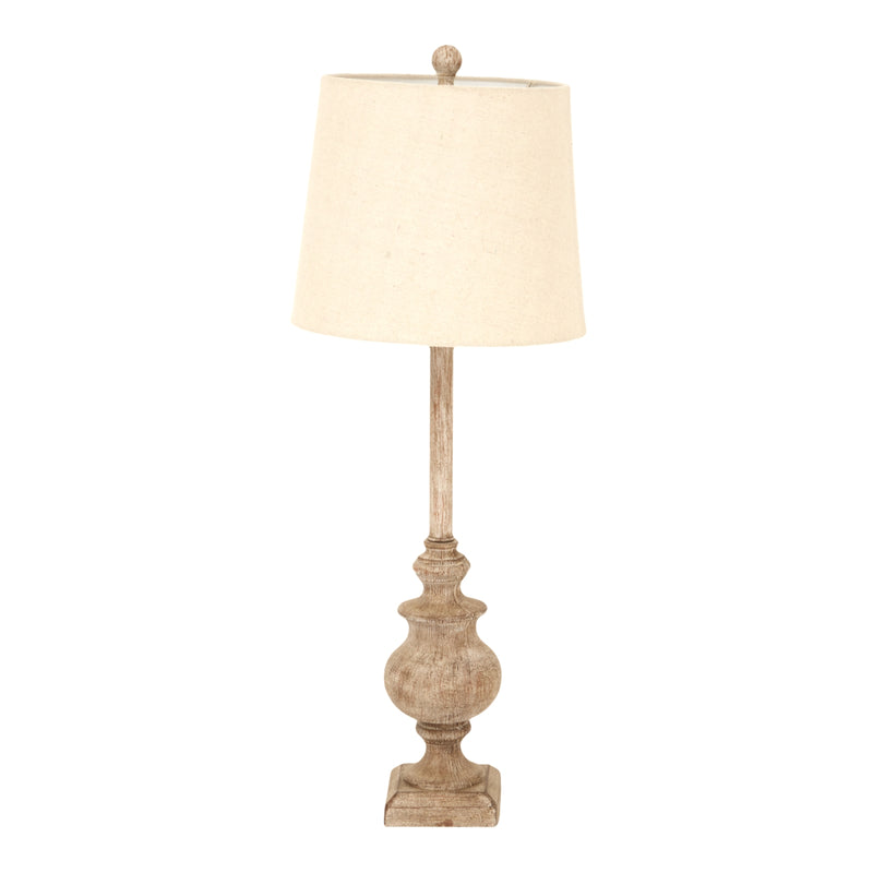 Chiaro Candlestick Table Lamp With Linen Shade – image 1