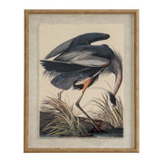 Flora & Fauna Collection Heron On Linen In Beaded Frame – image 1