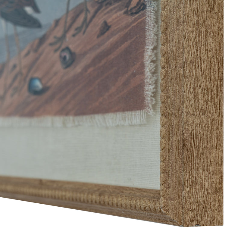 Flora & Fauna Collection Sandpipers On Linen In Beaded Frame – image 2