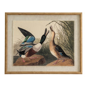 Flora & Fauna Collection Mallards On Linen In Beaded Frame – image 1