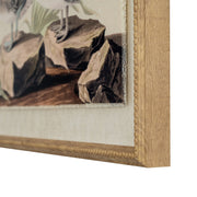 Flora & Fauna Collection Teals On Linen In Beaded Frame – image 2