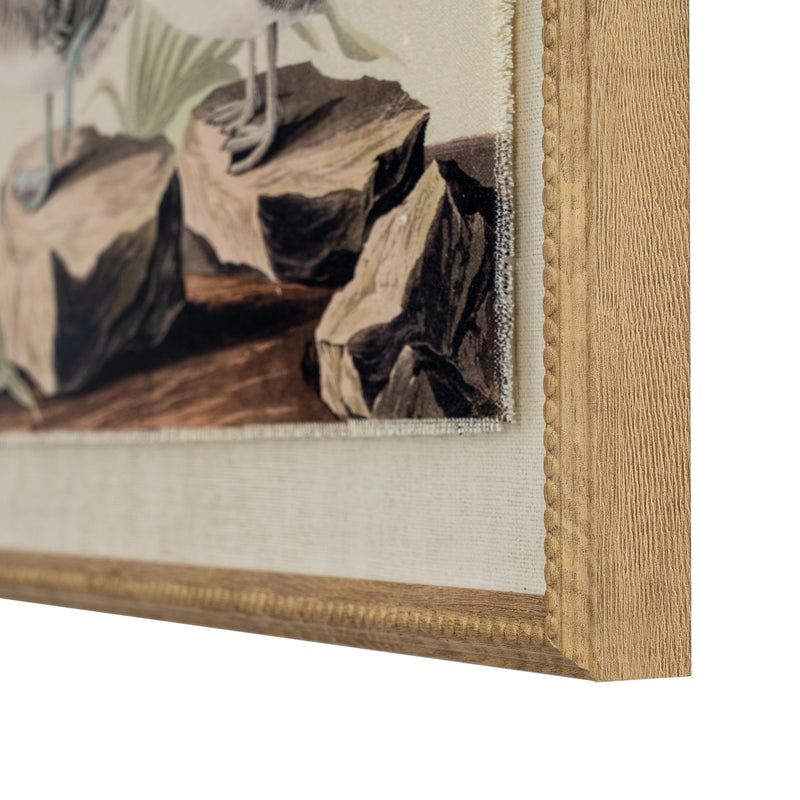 Flora & Fauna Collection Teals On Linen In Beaded Frame – image 2