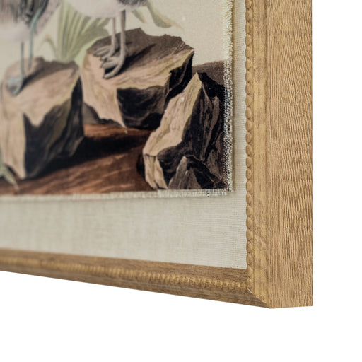Flora & Fauna Collection Teals On Linen In Beaded Frame – image 2