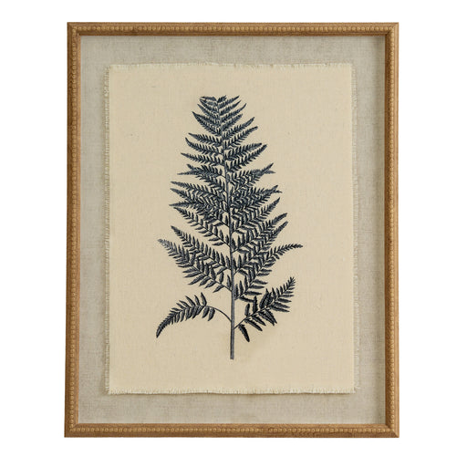 Flora & Fauna Collection Beech Fern On Linen In Beaded Frame – image 1