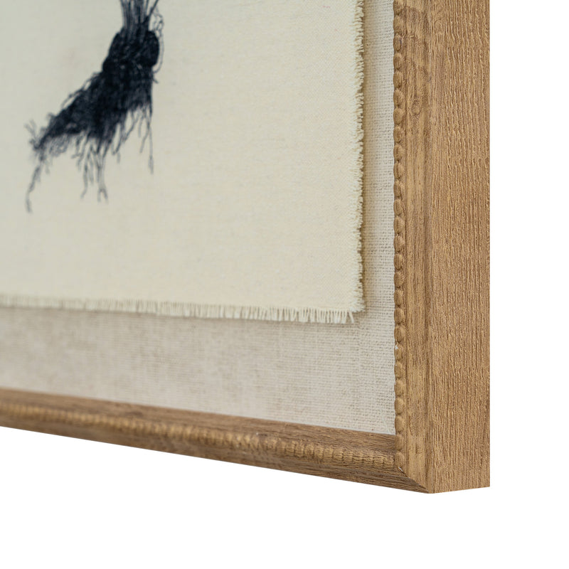 Flora & Fauna Collection Spleenwort On Linen In Beaded Frame – image 2
