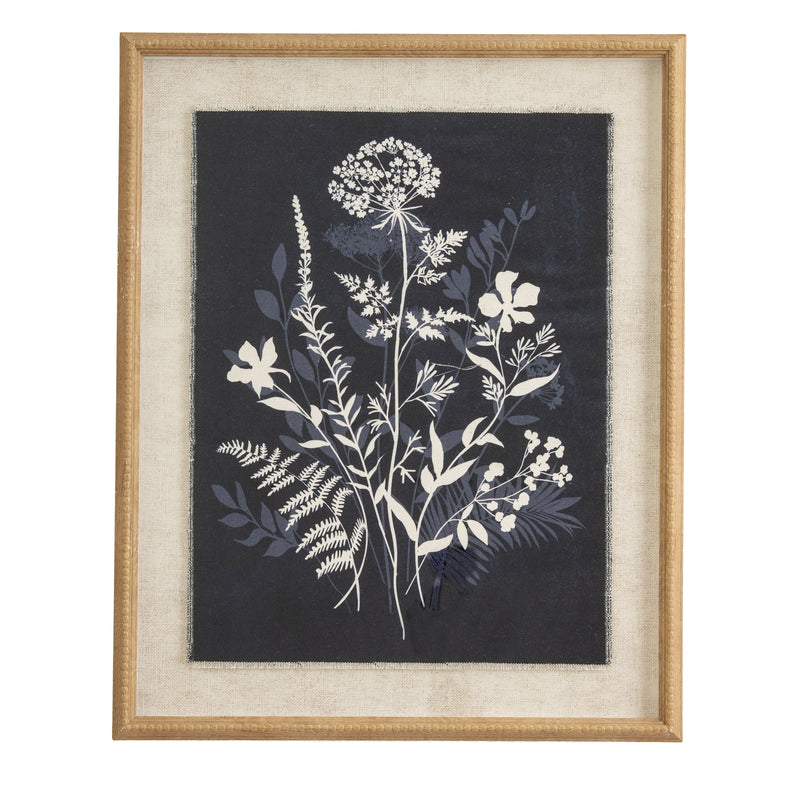 Flora & Fauna Collection Meadow On Linen In Beaded Frame – image 1