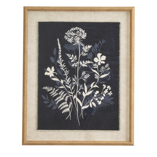 Flora & Fauna Collection Meadow On Linen In Beaded Frame – image 1