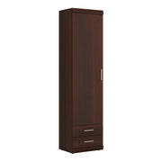 Imperial Tall 1 Door 2 Drawer Narrow Cabinet in Dark Mahogany Melamine – image 1