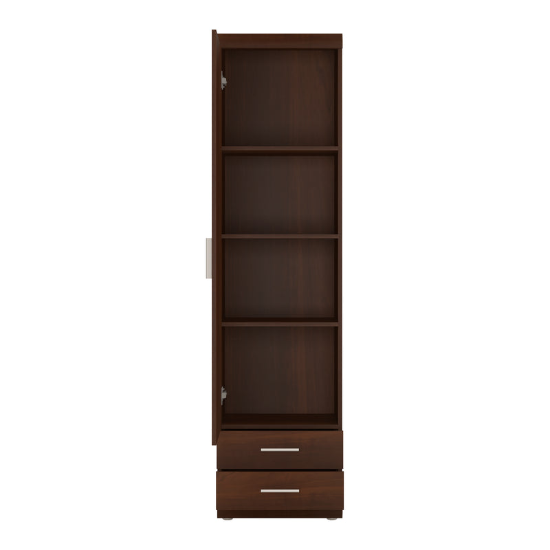 Imperial Tall 1 Door 2 Drawer Narrow Cabinet in Dark Mahogany Melamine – image 2