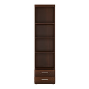 Imperial Tall 2 Drawer Narrow Cabinet with Open Shelving in Dark Mahogany Melamine – image 2